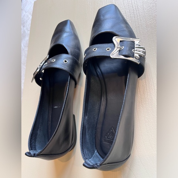 John Fluevog Vogettes Misty Slip-on Mary Jane Flats w/ Silver Buckles, Sz 10 - Picture 7 of 12